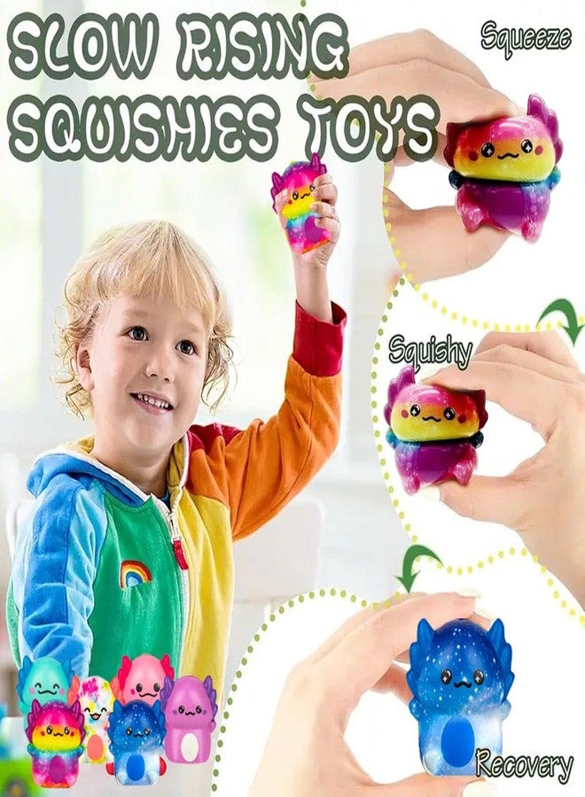 Holydeck 24 Pack Axolotl Slow Squishy Toys Soft Stress Relief Fidgets Toys for Kids Boys Girls Party Favors Novelty Prizes - Image 4